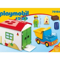 Playmobil - 1.2.3 Garbage Truck With Garage (70184)