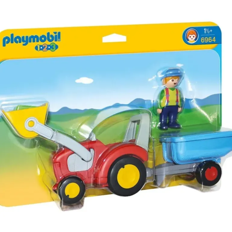 Playmobil - 1.2.3 Tractor With Trailer (6964)