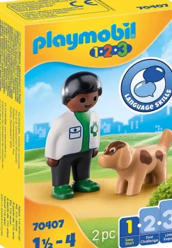 Playmobil - 1.2.3 Vet with Dog (70407)