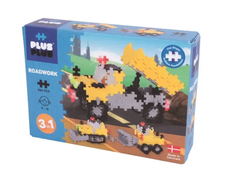 Plus Plus Puzzles - Basic - 3 in 1 - Roadwork - 220 Pcs