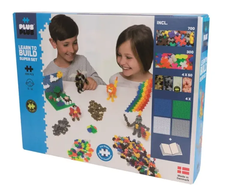 Plus Plus Puzzles - Basic - Learn to Build Super Set - 1200 Pcs