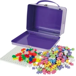Plus Plus Puzzles - Suitcase Pastel Metal - Purple - 600 Pcs