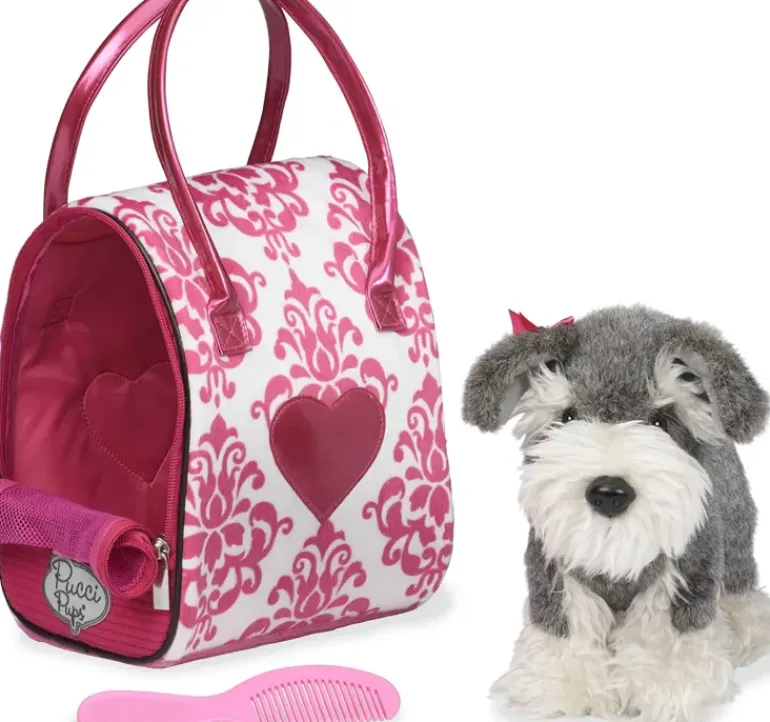 Pucci Pups - Pink and White Glam Bag with Schnauzer