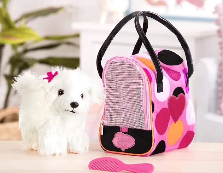 Pucci Pups - Pink Polka Dot Glam Bag with Bichon Frise