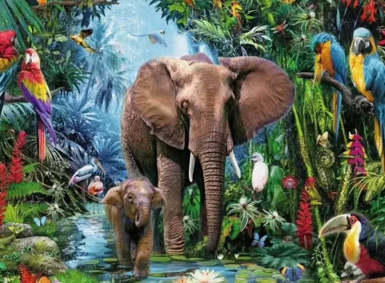 Ravensburger - 150Pc Elephants at the Oasis Puzzle