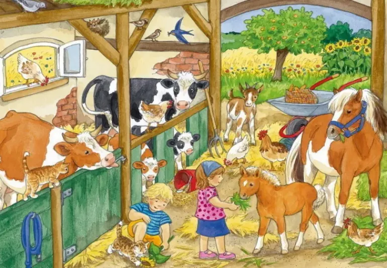 Ravensburger - 2 x 24Pc Merry Country Life Puzzle