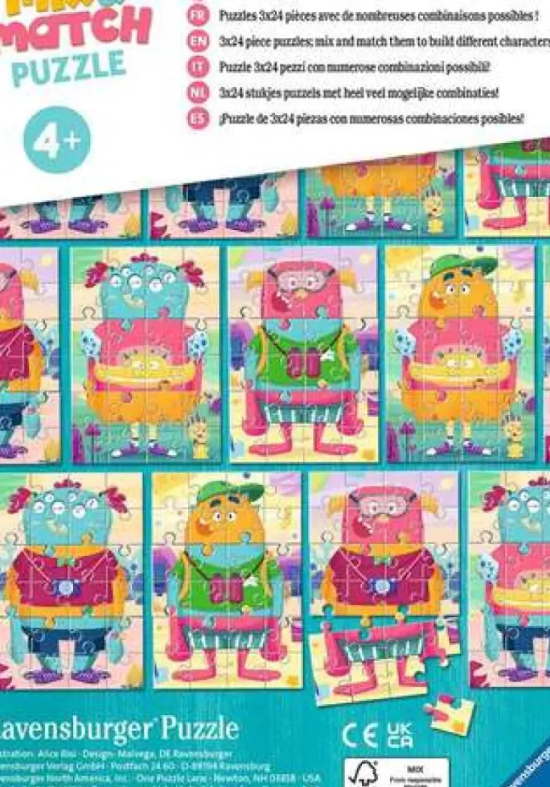 Ravensburger - 3 x 24Pc Mix-Up Monsters Puzzle