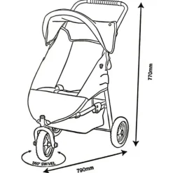 Valco - Mini Runabout Dolls Pram - Denim