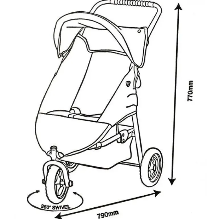 Valco - Mini Runabout Dolls Pram - Grey Marle